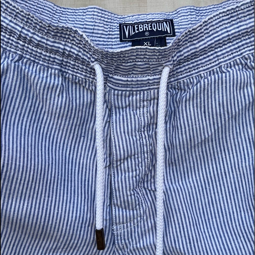 Vilebrequin Cargo LINEN Bermuda Shorts - MEN -BLUE White XL